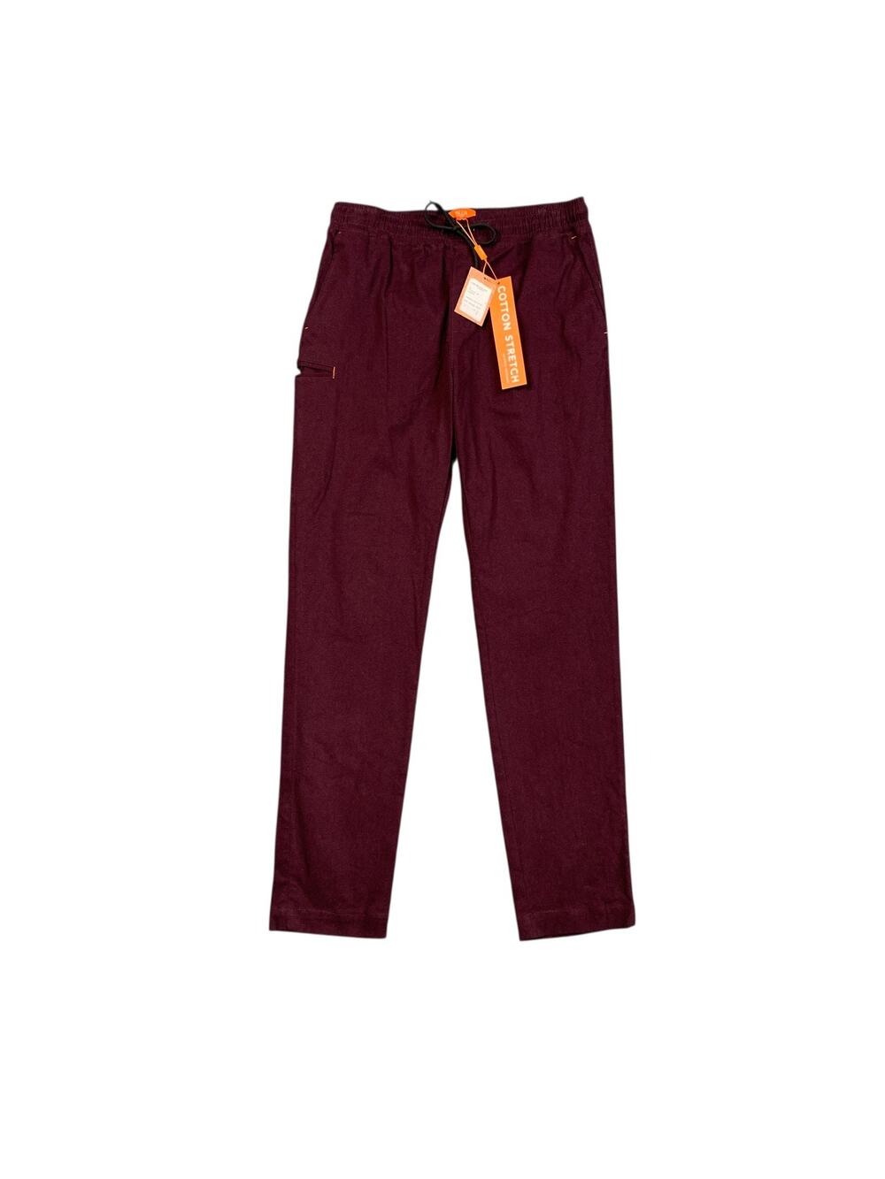 Tallia Sport Pants Men M Medium Burgundy Cotton Stretch Elastic Waist Drawstring